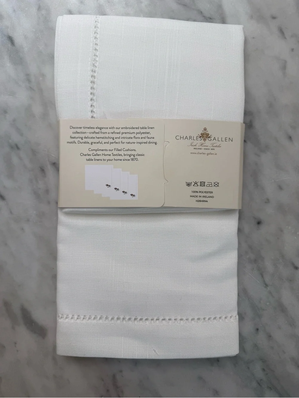 Charles Gallen Irish Home Textiles (Set of 4) 18” x 18” Napkins EQUUS NWT